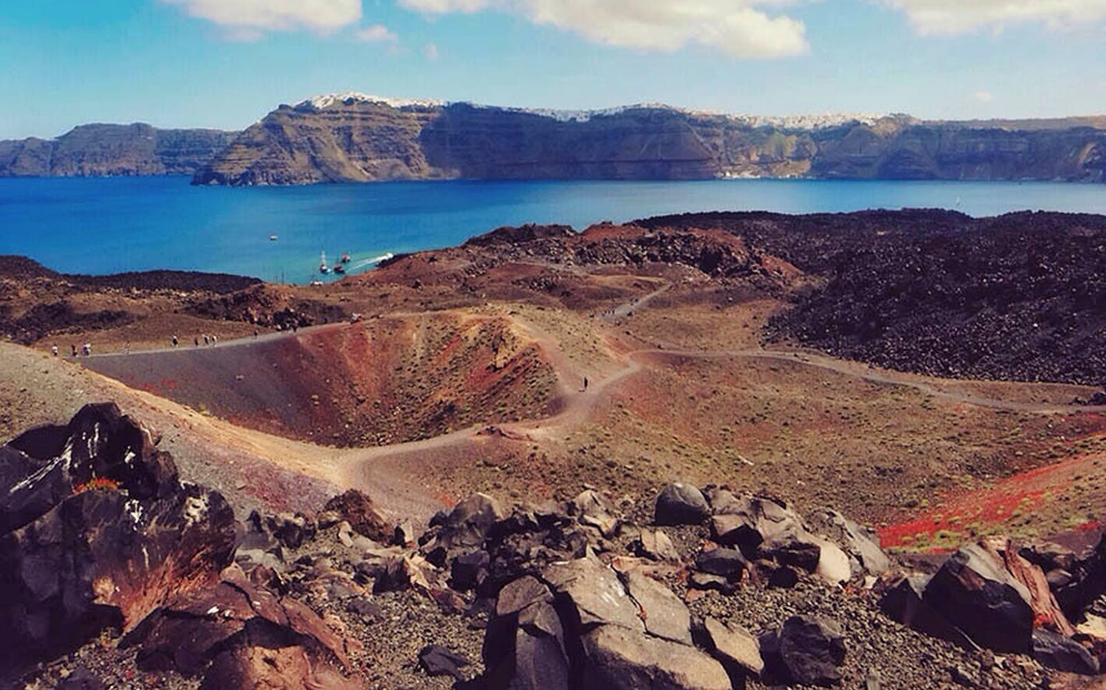 Imagen del tour: Desde Fira: crucero de un día por el volcán de Santorini, aguas termales y Thirassia