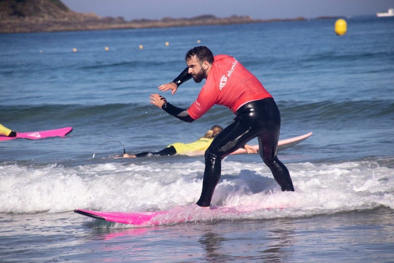 Curso de surf en La Lanzada