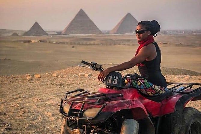 Imagen del tour: Excursión de un día sorprendente a las pirámides de Giza con paseo en camello y cuatro ruedas (ATV)