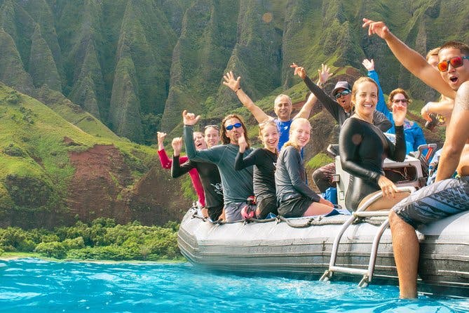 Imagen del tour: Aventura de rafting y esnórquel en la costa de Na Pali