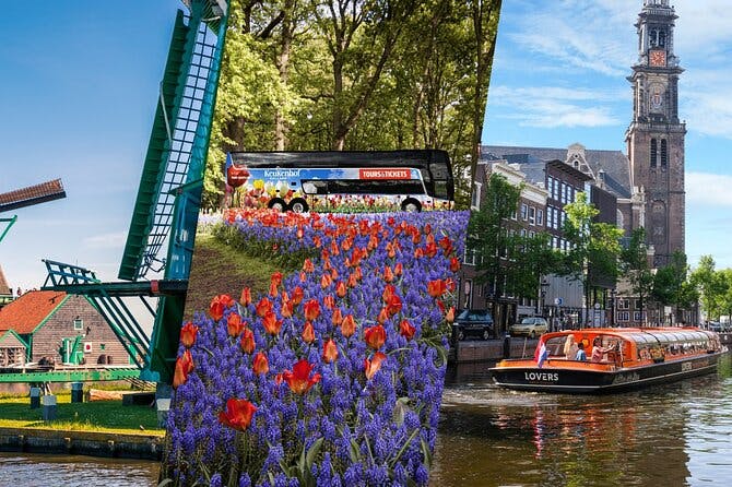 Imagen del tour: Ámsterdam superahorro: los molinos de viento de Zaanse Schans, Marken y Volendam y los jardines Keukenhof con los campos de flores