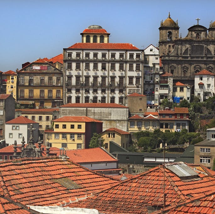 Panorámica del casco antiguo de Oporto.