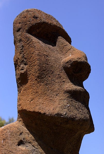 Un Moai real, en Viña del Mar