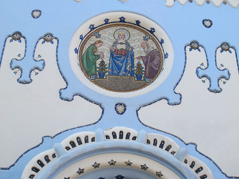 Mosaico representativo del Milagro de las Rosas de Santa Isabel