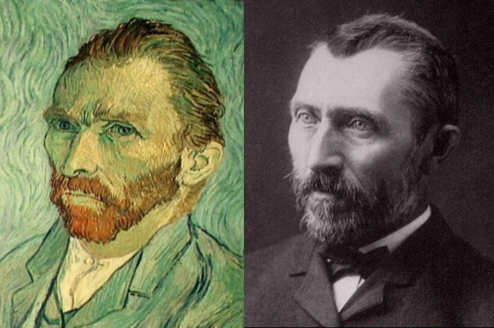 Retrato y fotografía original de Vincent Van Gogh.