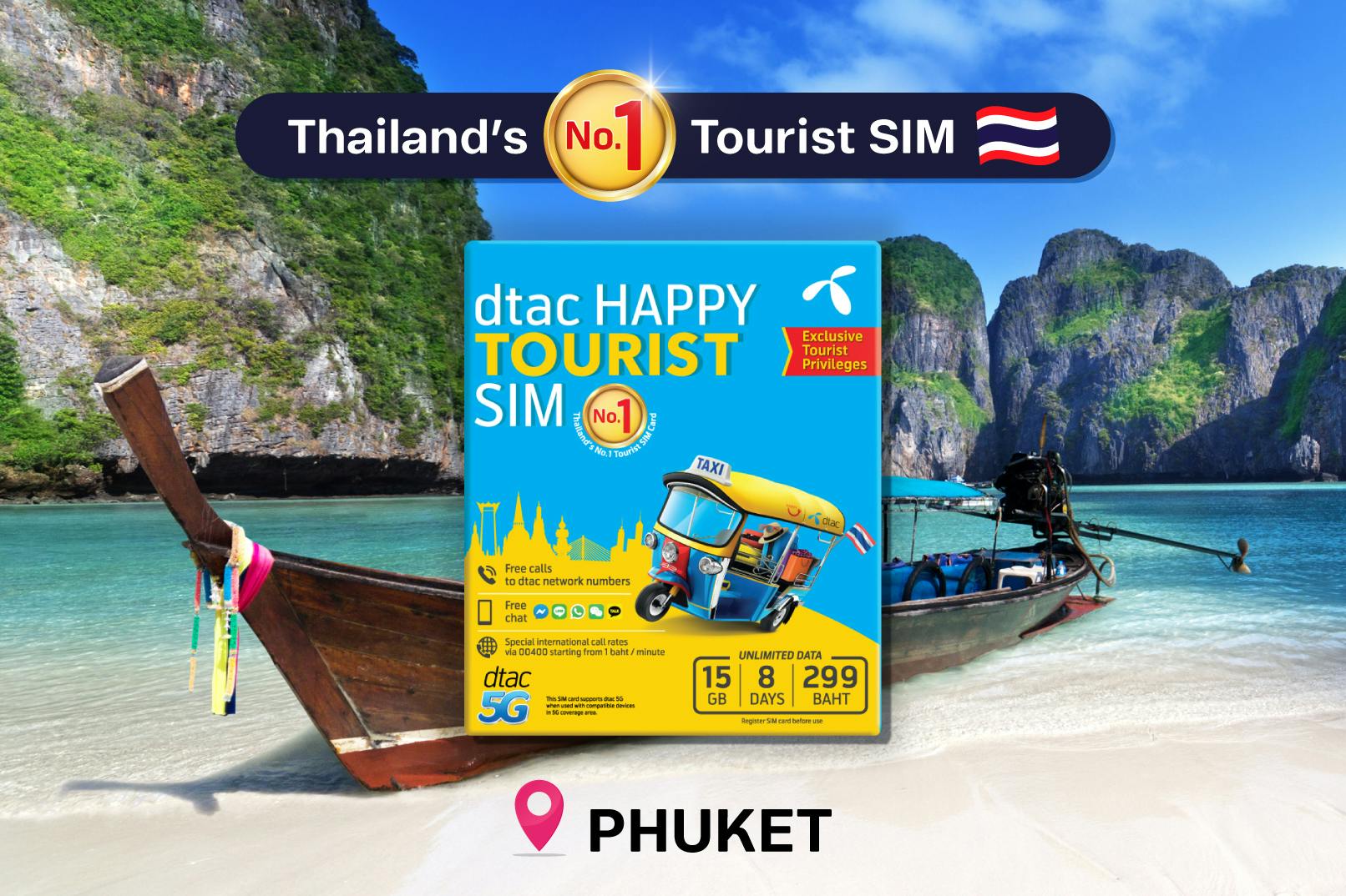 Imagen del tour: Tarjeta SIM 4G (recogida: Tailandia) para Tailandia